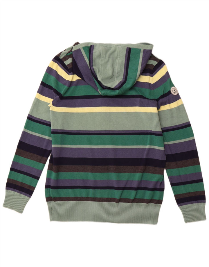 KANGAROOS Maglione cardigan con cappuccio da donna UK 18/20 XL a righe multicolore