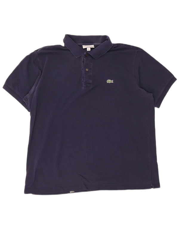Polo da uomo Lacoste vestibilità classica taglia 6 XL cotone blu navy