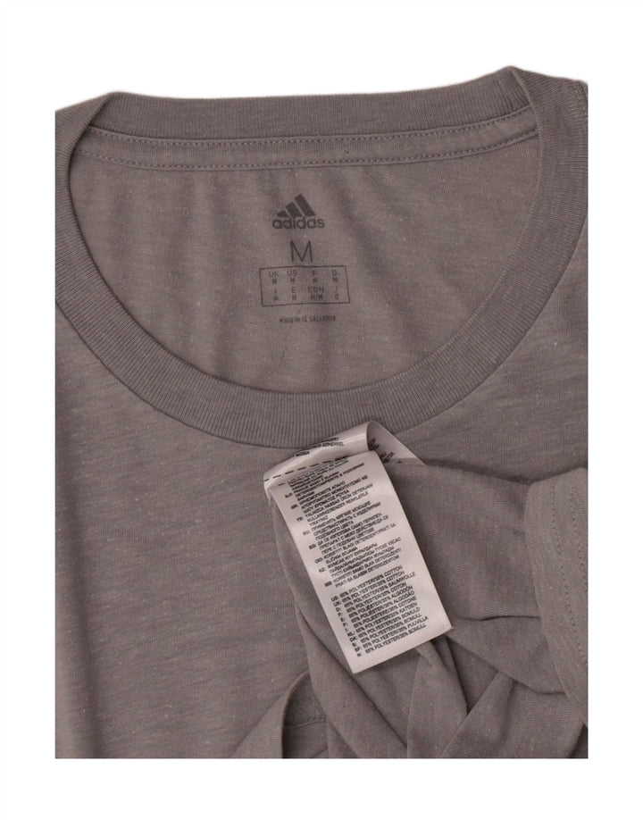 T-shirt da uomo Adidas Top in poliestere grigio medio