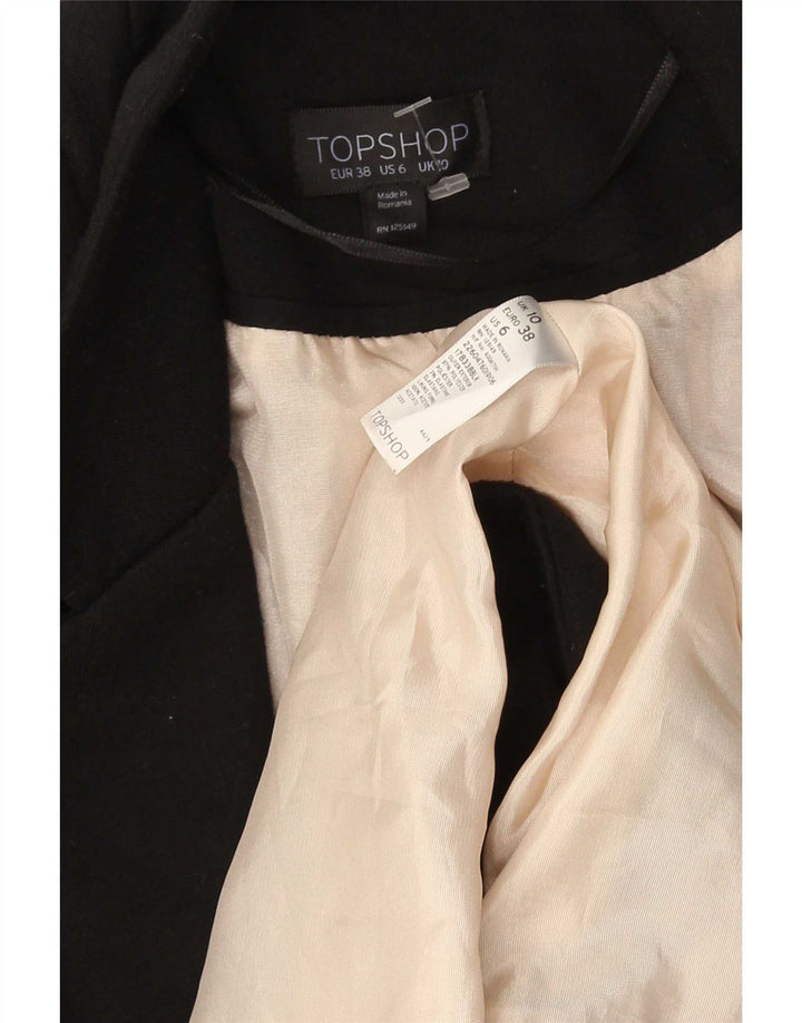 Giacca blazer aperta da donna Topshop UK 10 piccola poliestere nero