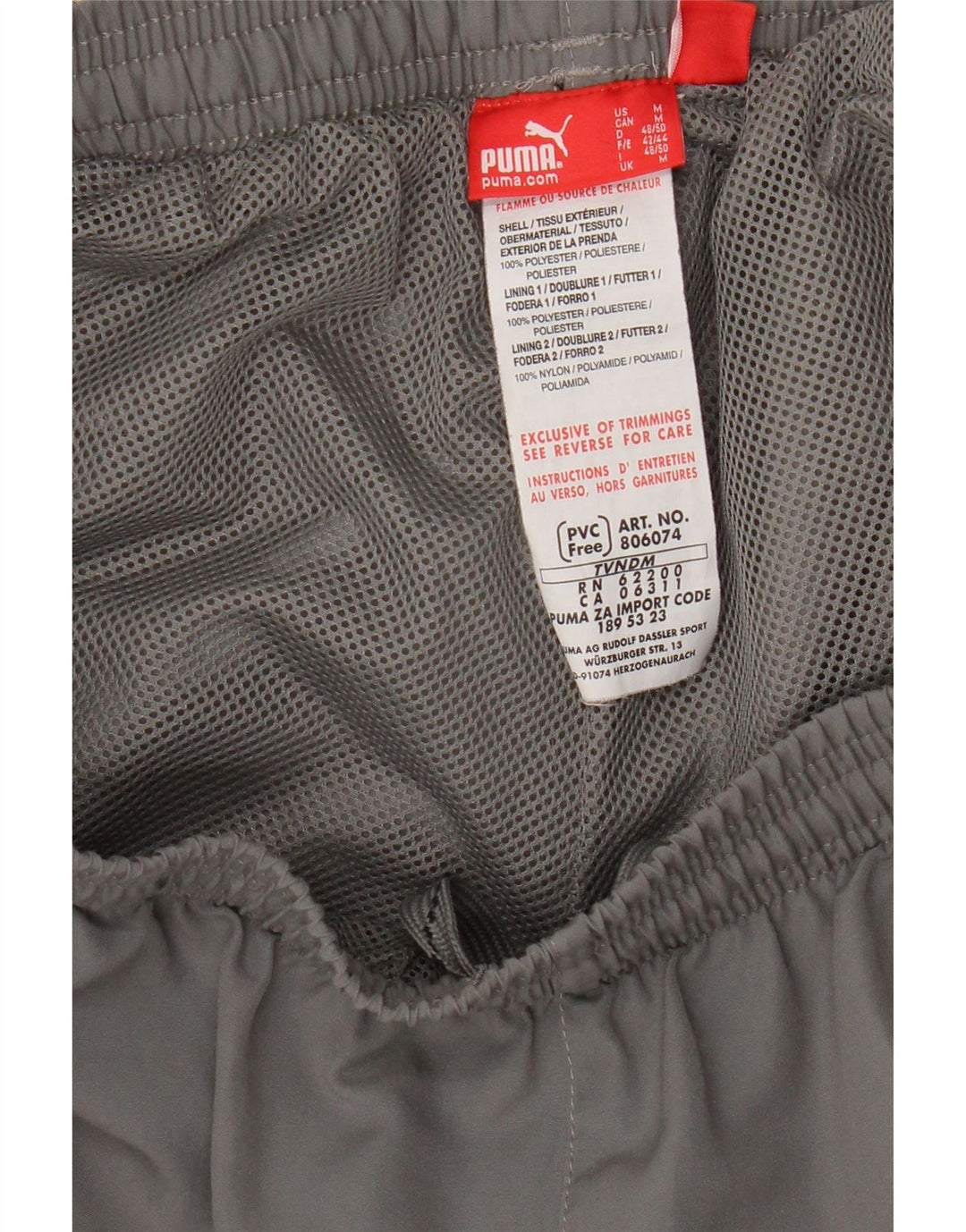 Pantaloni da tuta grafica da uomo Puma in poliestere grigio medio
