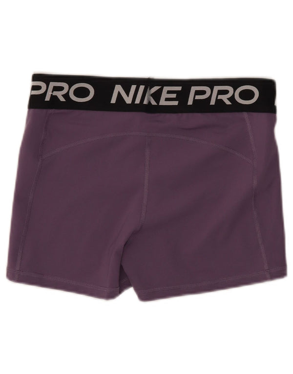 NIKE Pantaloncini sportivi grafici Dri Fit da donna UK 14 Large Viola Nylon
