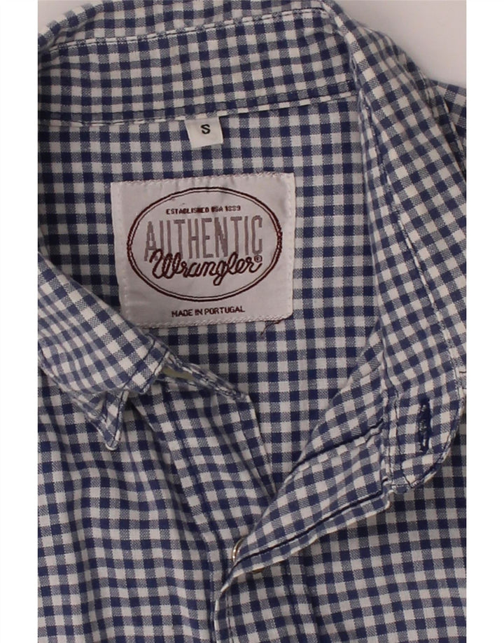 WRANGLER Mens Shirt Small Blue Gingham Cotton Vintage Wrangler and Second-Hand Wrangler from Messina Hembry 