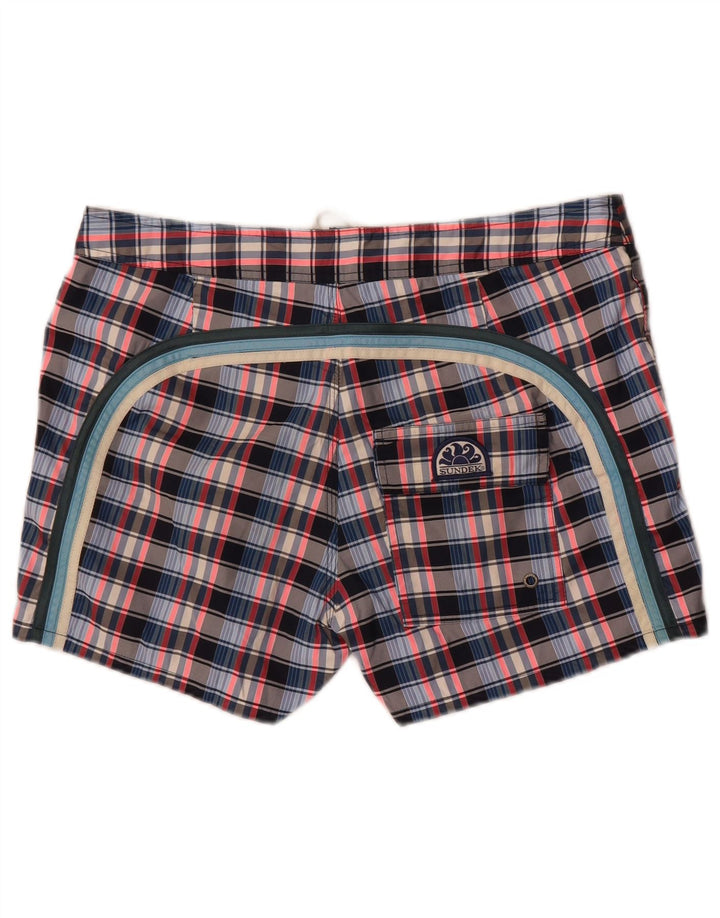 Pantaloncini da bagno da uomo Sundek a quadri grandi multicolori
