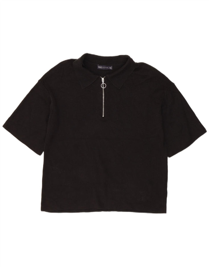 Polo da donna Marks & Spencer UK 14 media viscosa nera