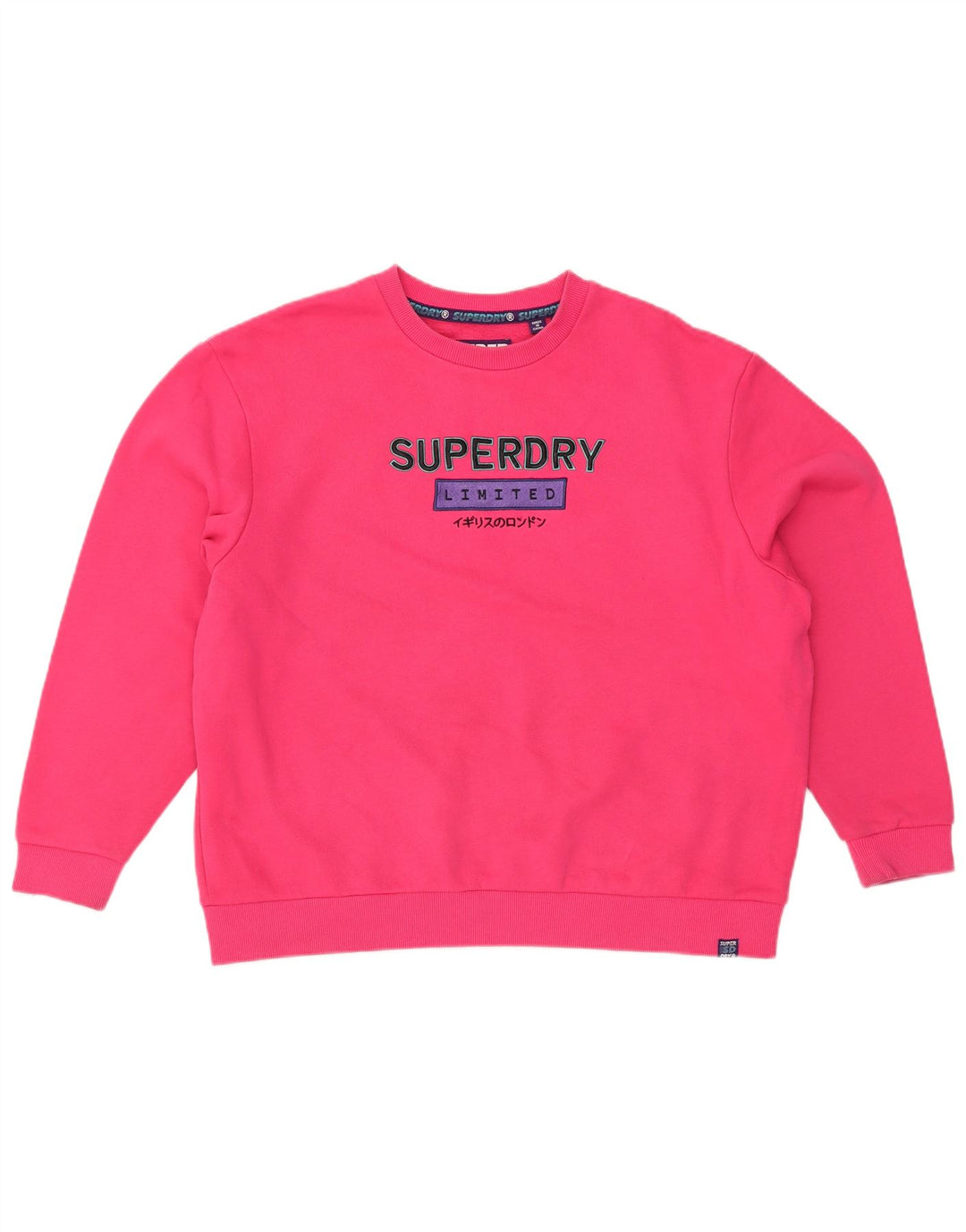 Felpa con grafica oversize da donna SUPERDRY UK 14 Large Rosa