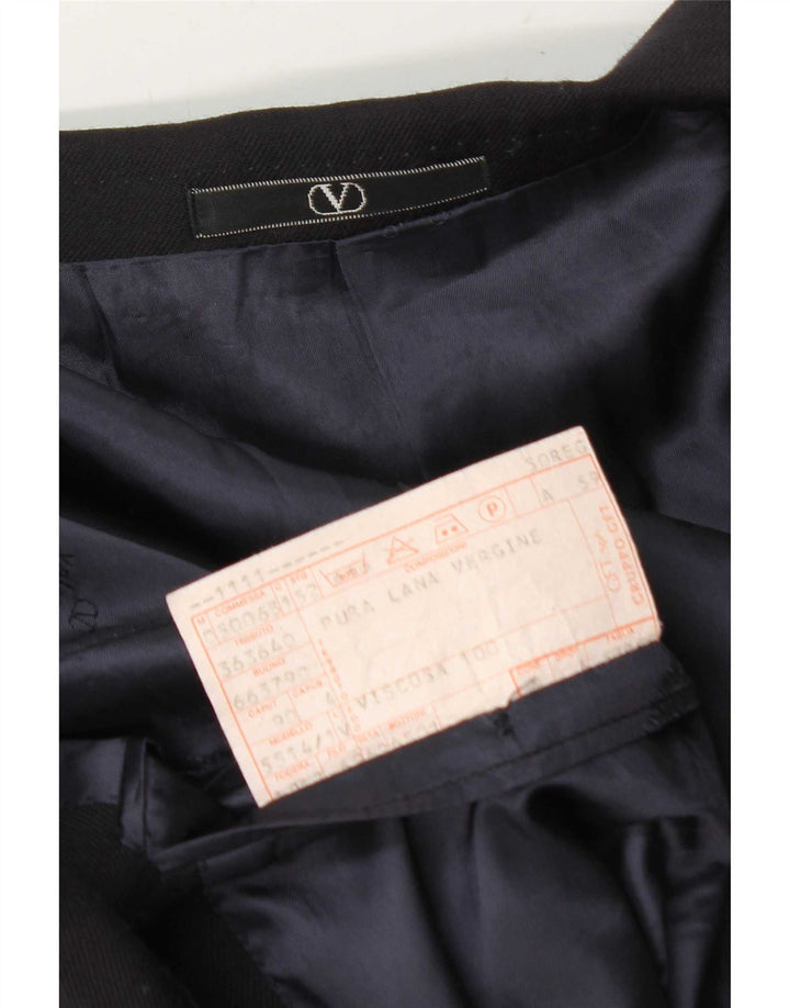 Giacca blazer da uomo a 2 bottoni Valentino IT 50 Large in lana blu navy