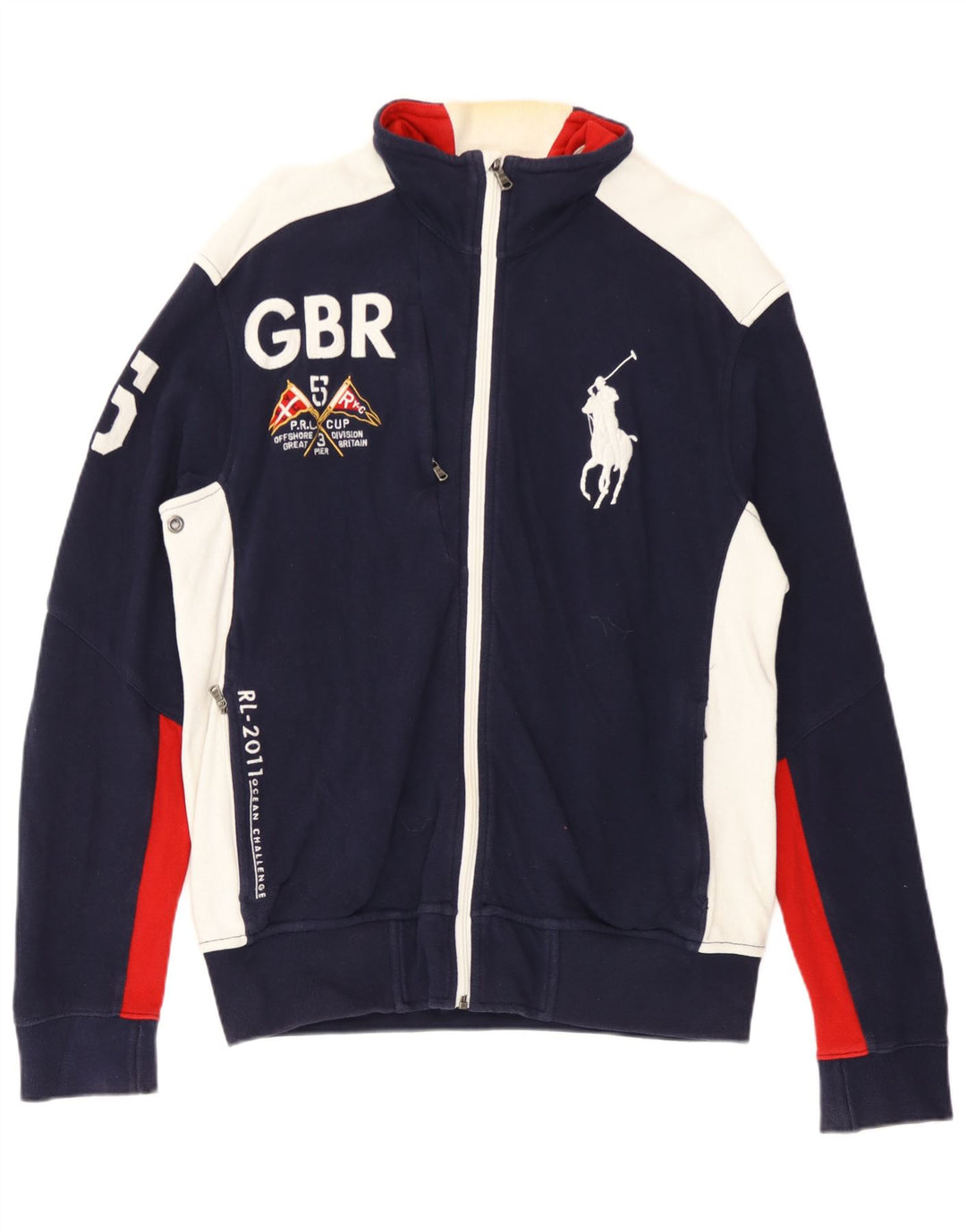 Polo Ralph Lauren Giacca da uomo della tuta da ginnastica color block medio blu navy