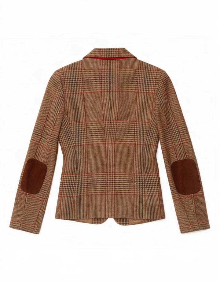 Giacca blazer a 3 bottoni da donna Norton Wilson IT 44 scozzese marrone medio