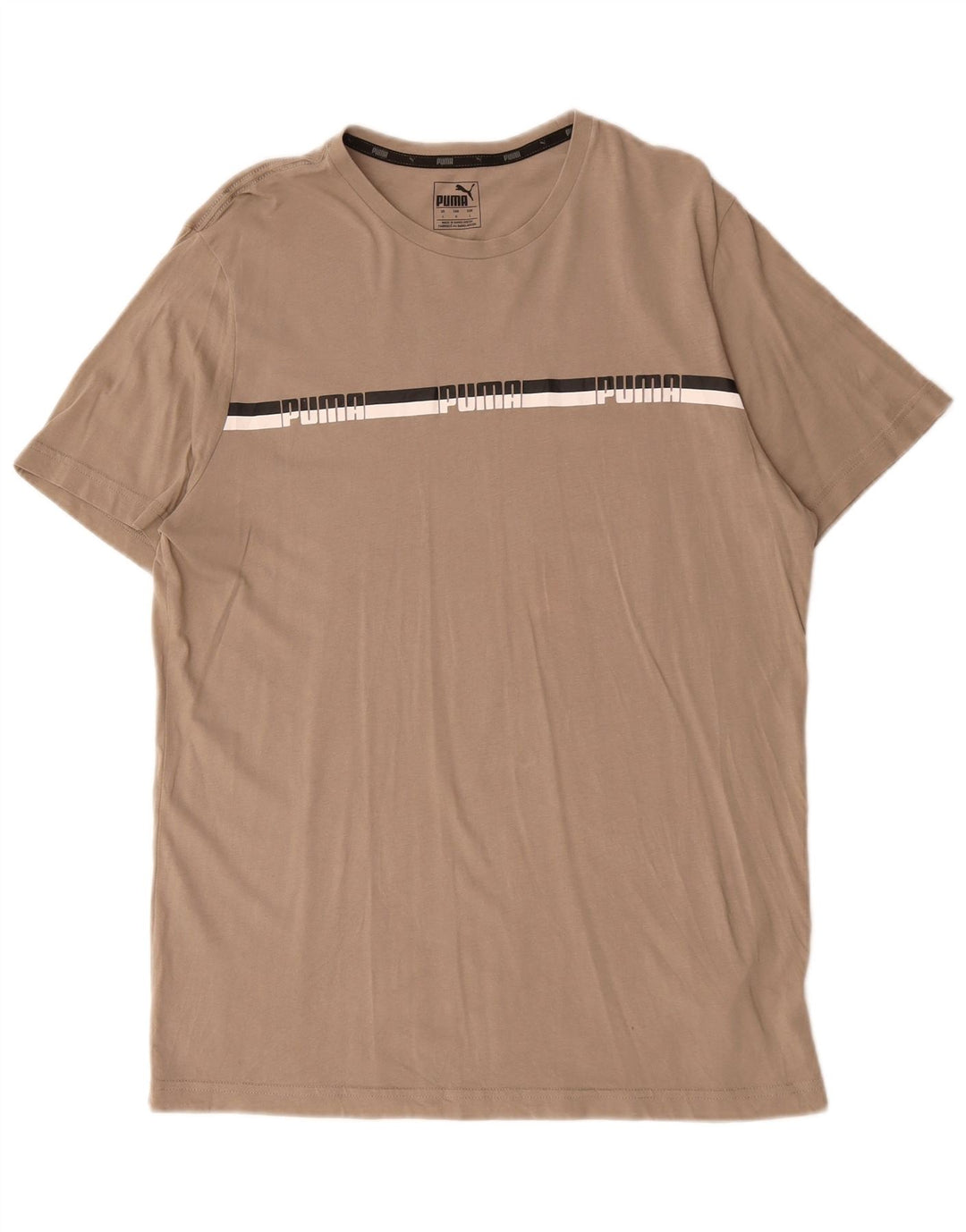 Puma T-shirt grafica da uomo grande in cotone beige