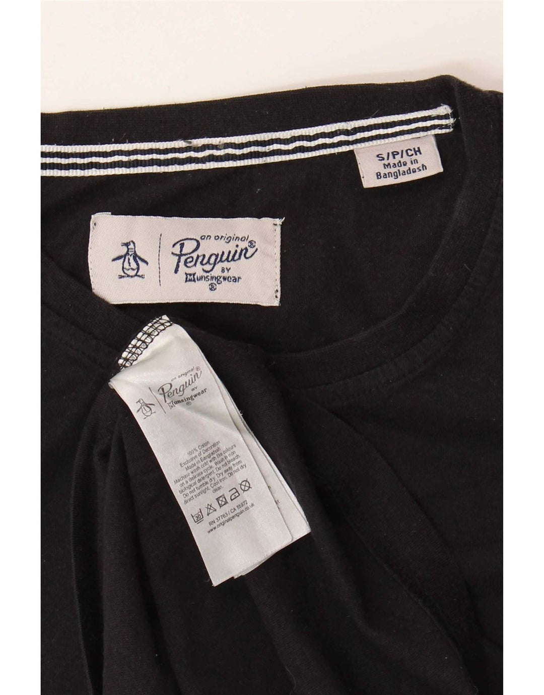 Penguin Top da uomo a maniche lunghe piccolo in cotone nero