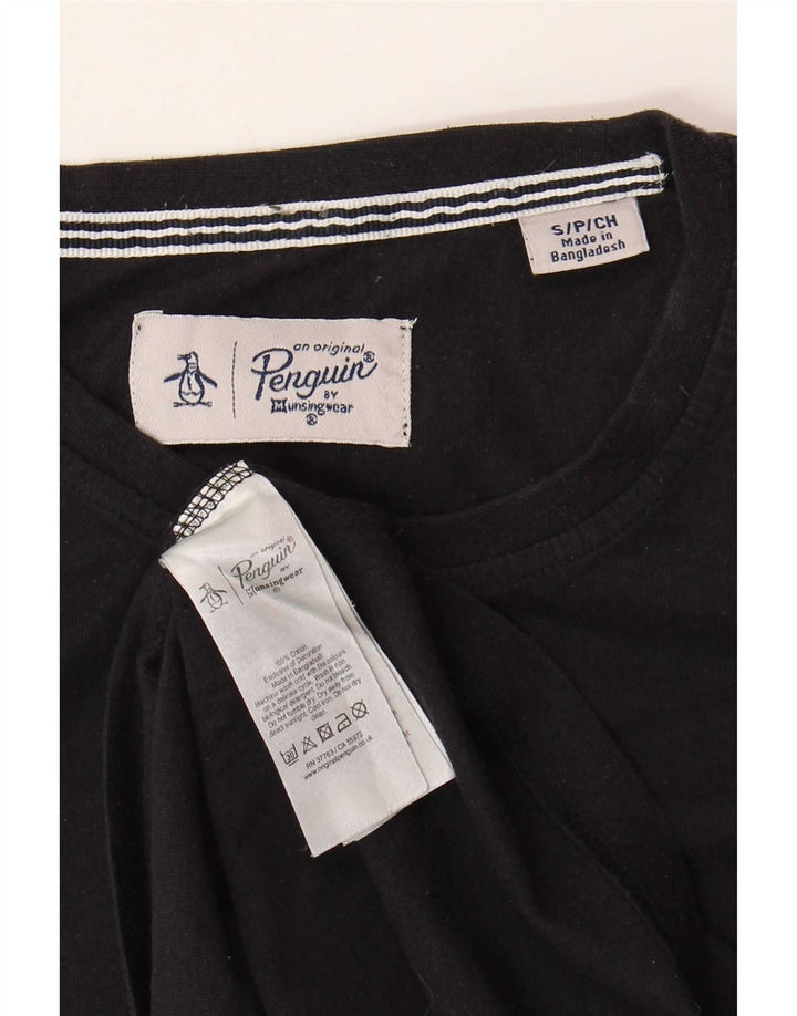 Penguin Top da uomo a maniche lunghe piccolo in cotone nero