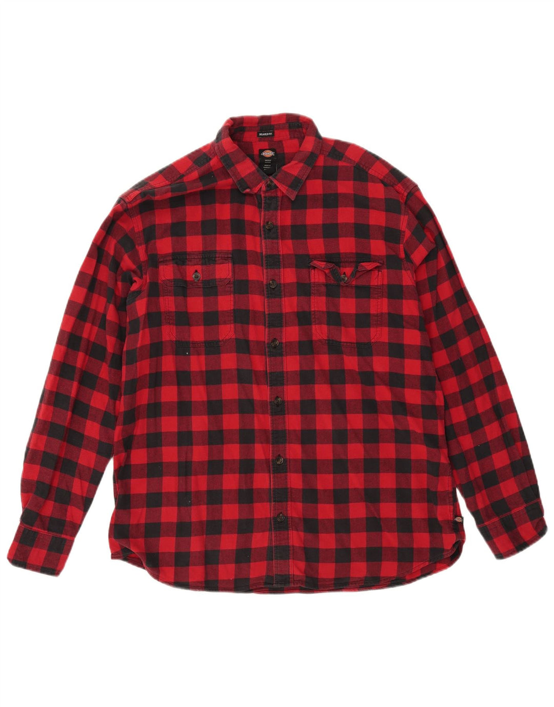 Dickies Camicia da uomo in flanella dalla vestibilità comoda, grande motivo a quadri rossi
