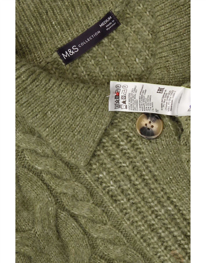 Maglione cardigan corto da donna Marks & Spencer UK 14 Acrilico verde medio