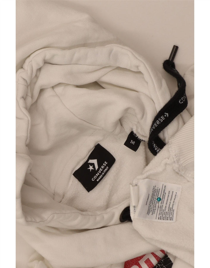 Felpa con cappuccio grafica da donna Converse UK 14 cotone bianco medio