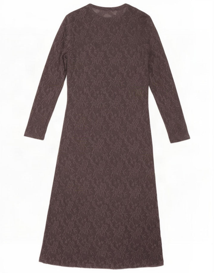 Abito lungo da donna Marks & Spencer UK 12 Poliestere floreale grigio medio