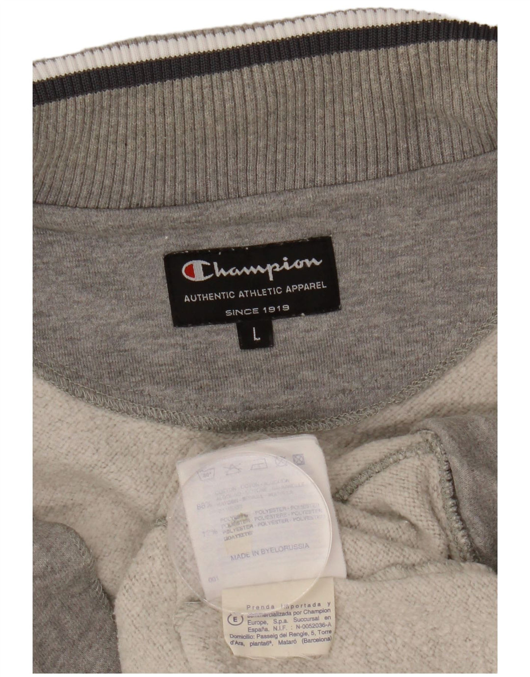 Giacca da tuta da uomo CHAMPION grande in cotone chiazzato grigio