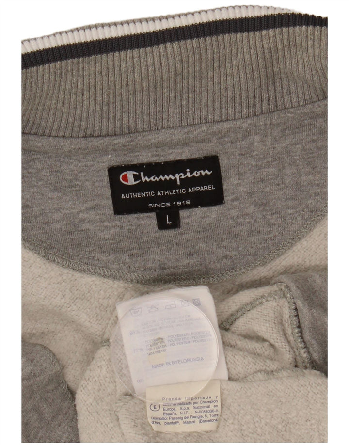 Giacca da tuta da uomo CHAMPION grande in cotone chiazzato grigio