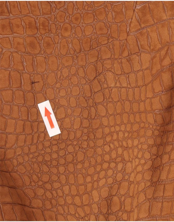 Giacca blazer vintage da donna a 4 bottoni UK 12 stampa animalier marrone medio