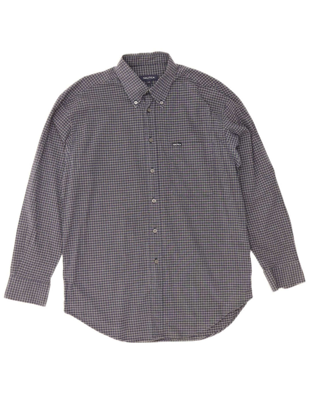 Camicia da uomo Nautica Large in cotone a quadri blu navy