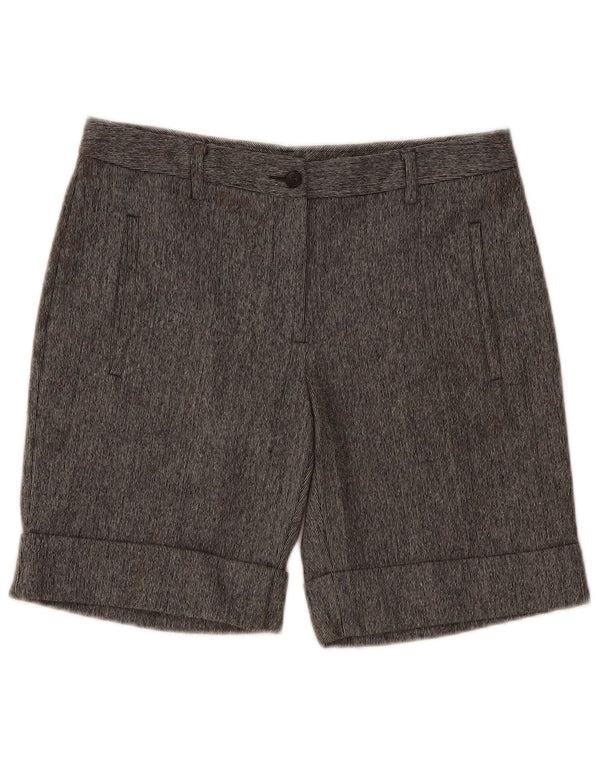 Pantaloncini casual a vita alta da donna Benetton IT 42 Medium W32 Gessato grigio