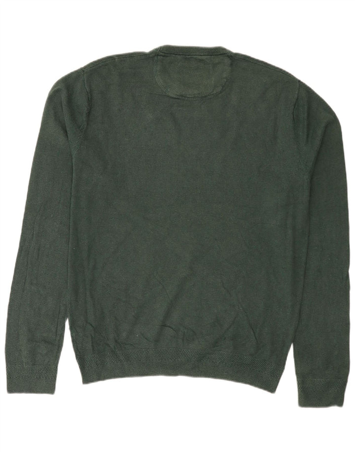 JACK WILLS Maglione da uomo girocollo grande cotone verde