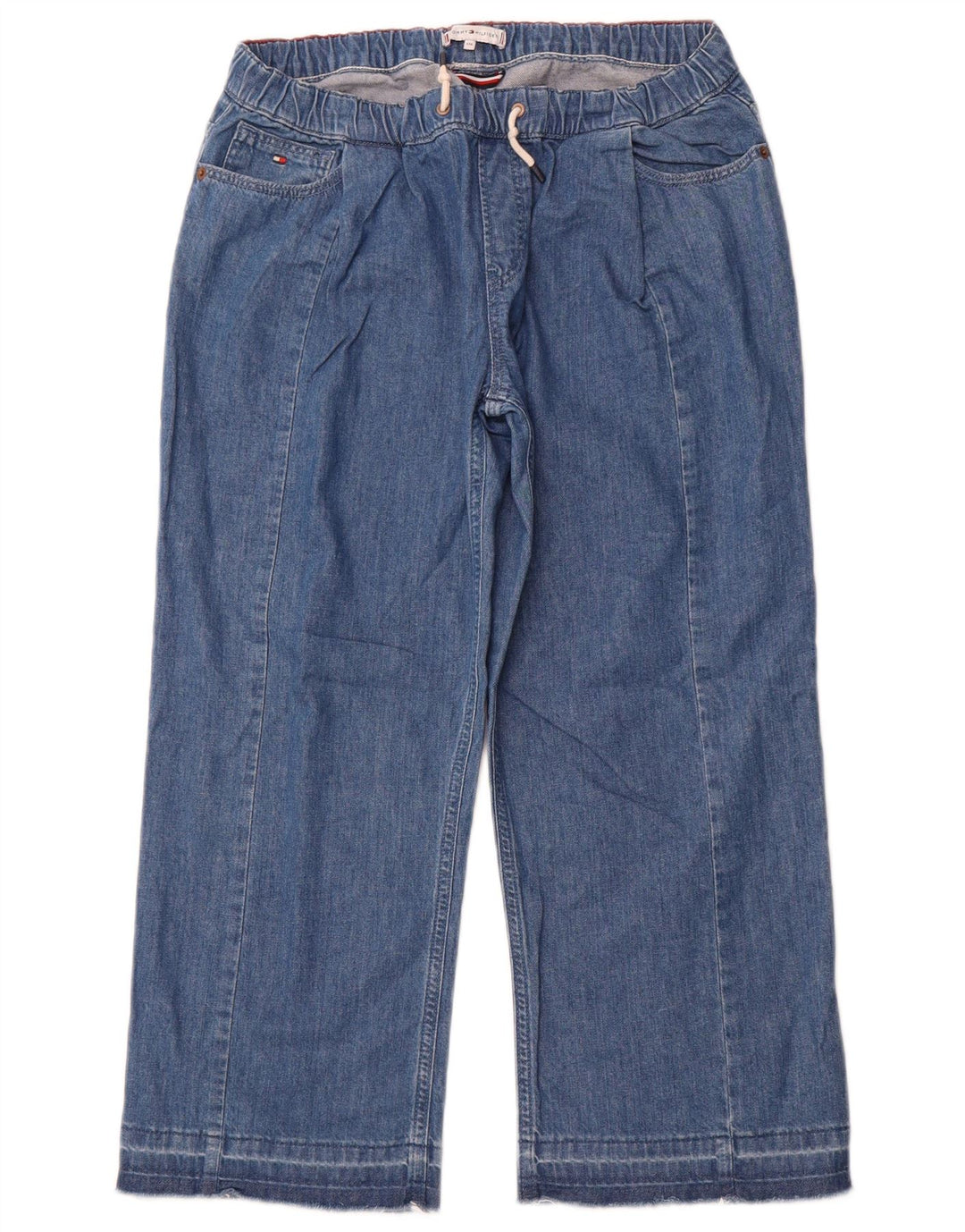 TOMMY HILFIGER Jeans Capri a gamba larga per bambina 15-16 anni W28 L23 Cotone blu