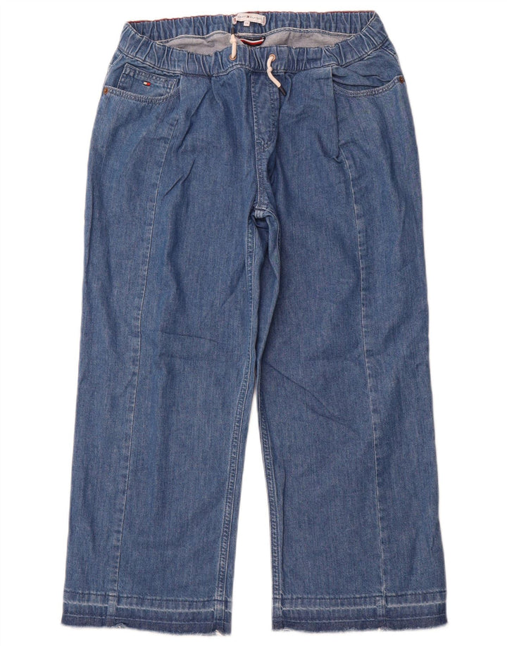TOMMY HILFIGER Jeans Capri a gamba larga per bambina 15-16 anni W28 L23 Cotone blu