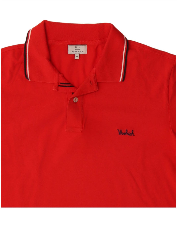 Polo da uomo WOOLRICH in cotone rosso medio
