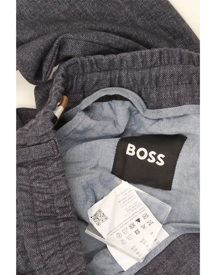 Pantaloni chino affusolati da uomo HUGO BOSS IT 48 medio W32 L30 poliestere grigio