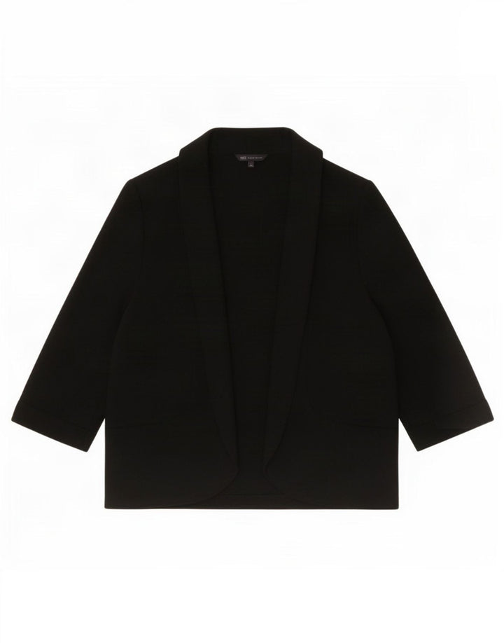 Top cardigan aperto con maniche a 3/4 Marks & Spencer da donna UK 16 grande nero