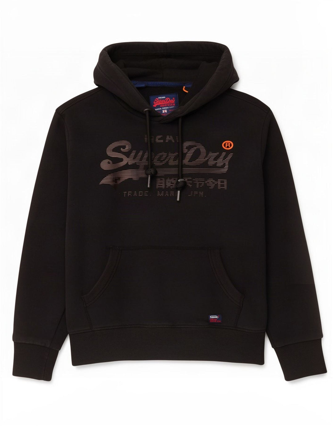 Maglione con cappuccio grafico da uomo Superdry in cotone nero medio