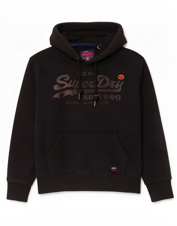 Maglione con cappuccio grafico da uomo Superdry in cotone nero medio