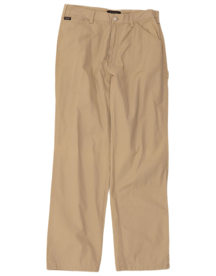 Pantaloni cargo dritti da uomo Guess W32 L30 in cotone beige
