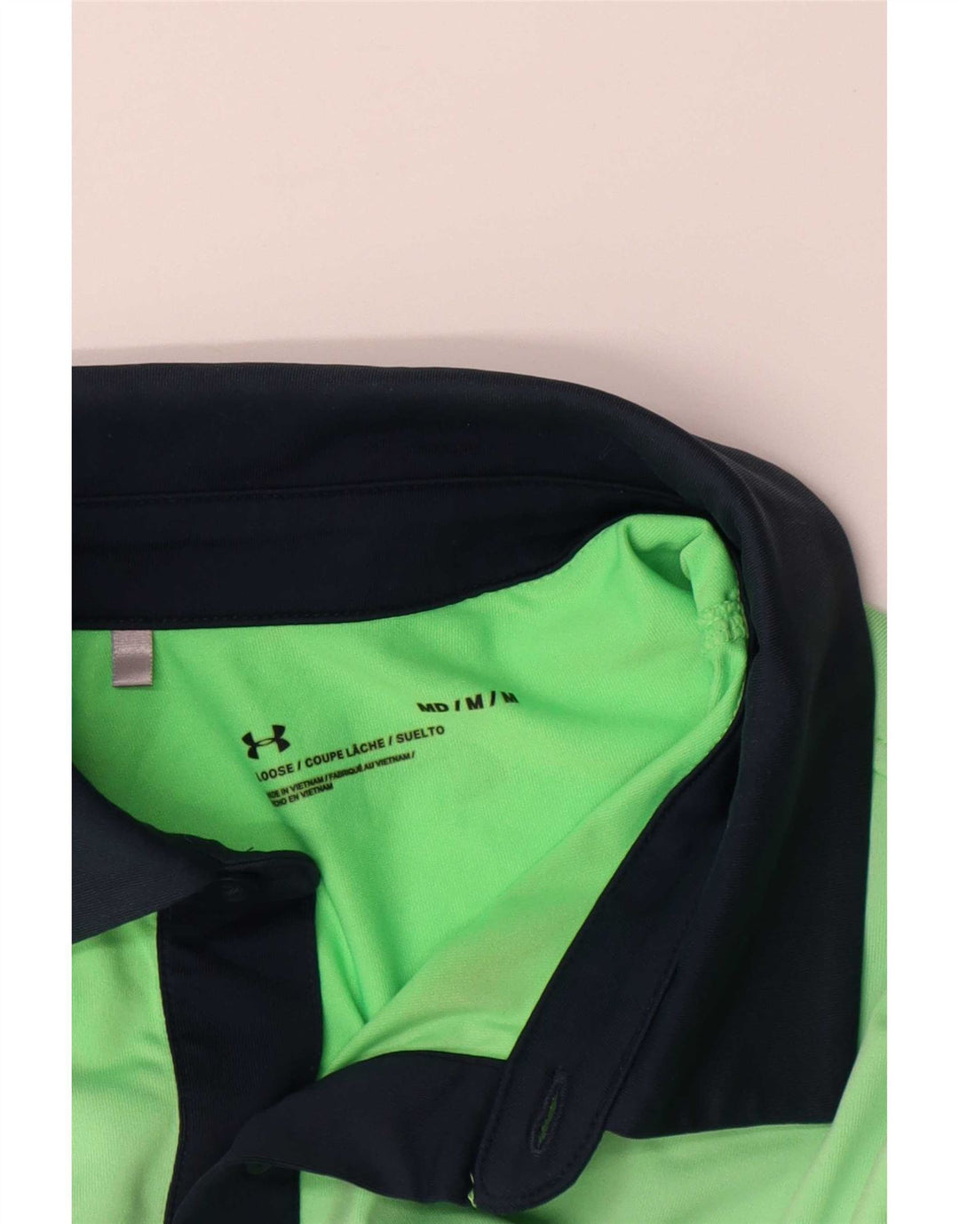 Polo da uomo Under Armour a blocchi di colore blu navy medio