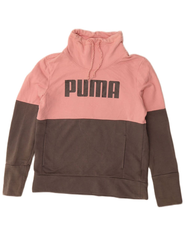 Felpa grafica da donna Puma UK 14 Cotone color block rosa medio