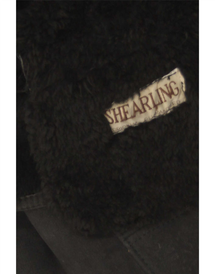 Giacca in shearling vintage da donna IT 44 Shearling medio nero