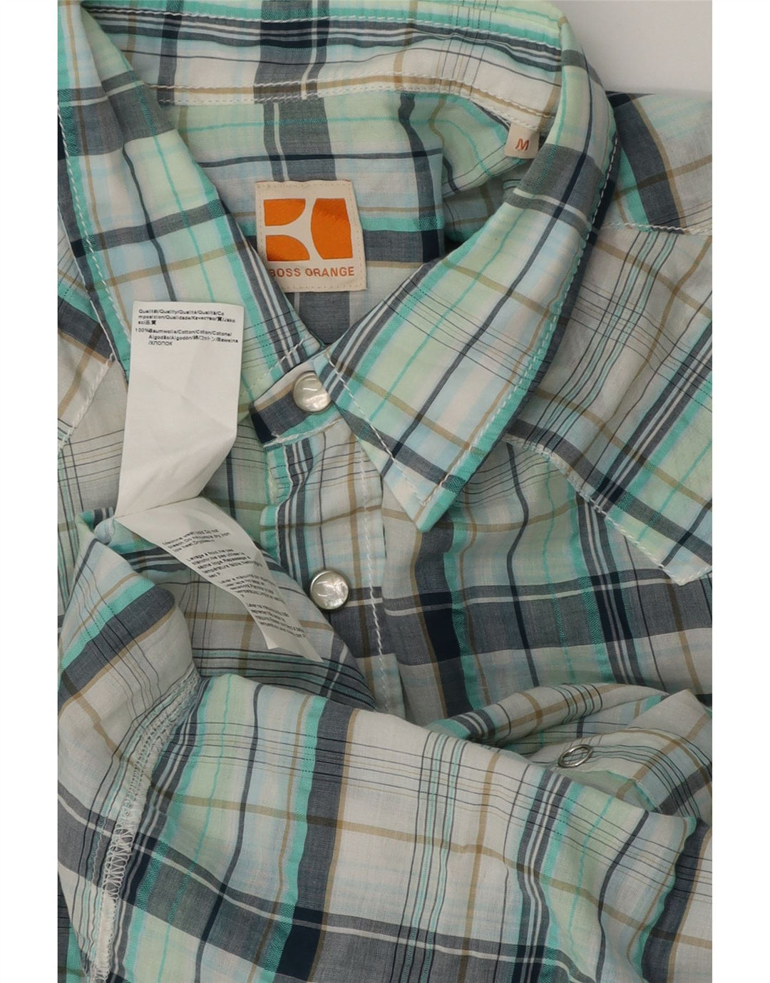 Camicia da uomo HUGO BOSS in cotone a quadri blu medio