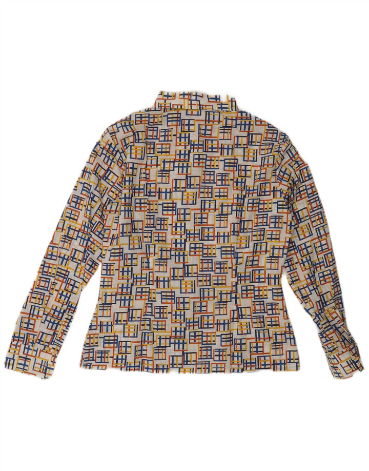 Camicetta camicia vintage da donna EU 40 Poliestere geometrico multicolore medio