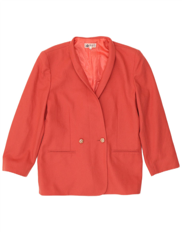 Giacca blazer doppiopetto vintage da donna IT 48 XL in lana vergine rosa