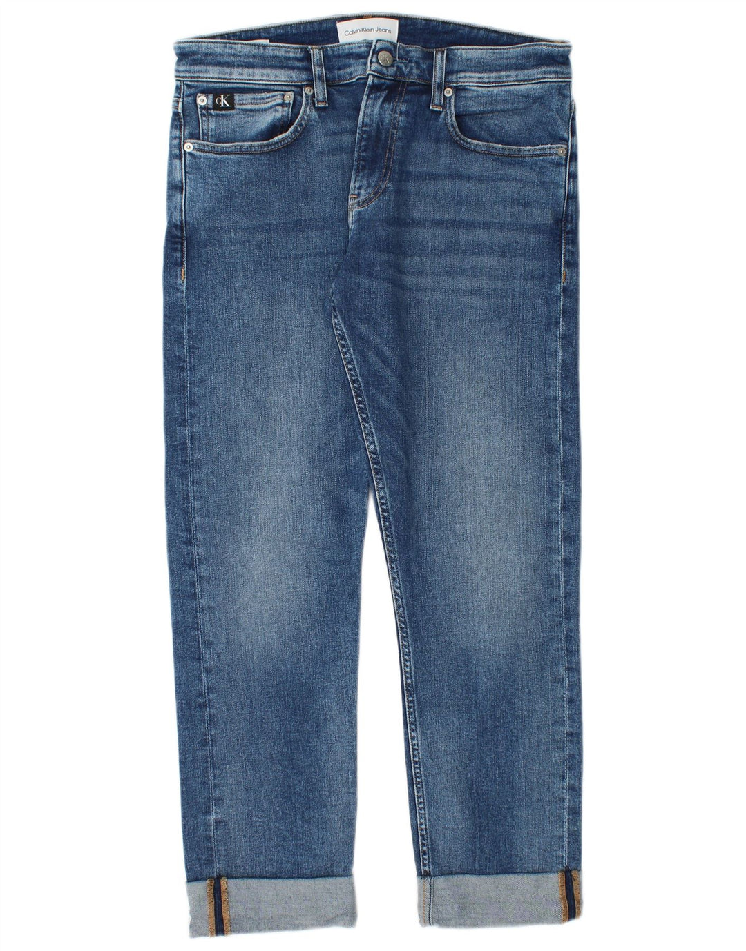 Jeans dritti da uomo Calvin Klein W32 L27 cotone blu