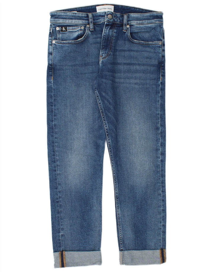 Jeans dritti da uomo Calvin Klein W32 L27 cotone blu