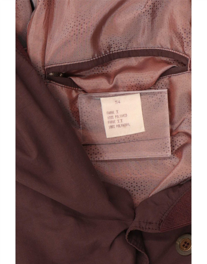Giubbotto bomber doppiopetto vintage da uomo IT 54 2XL viola geometrico