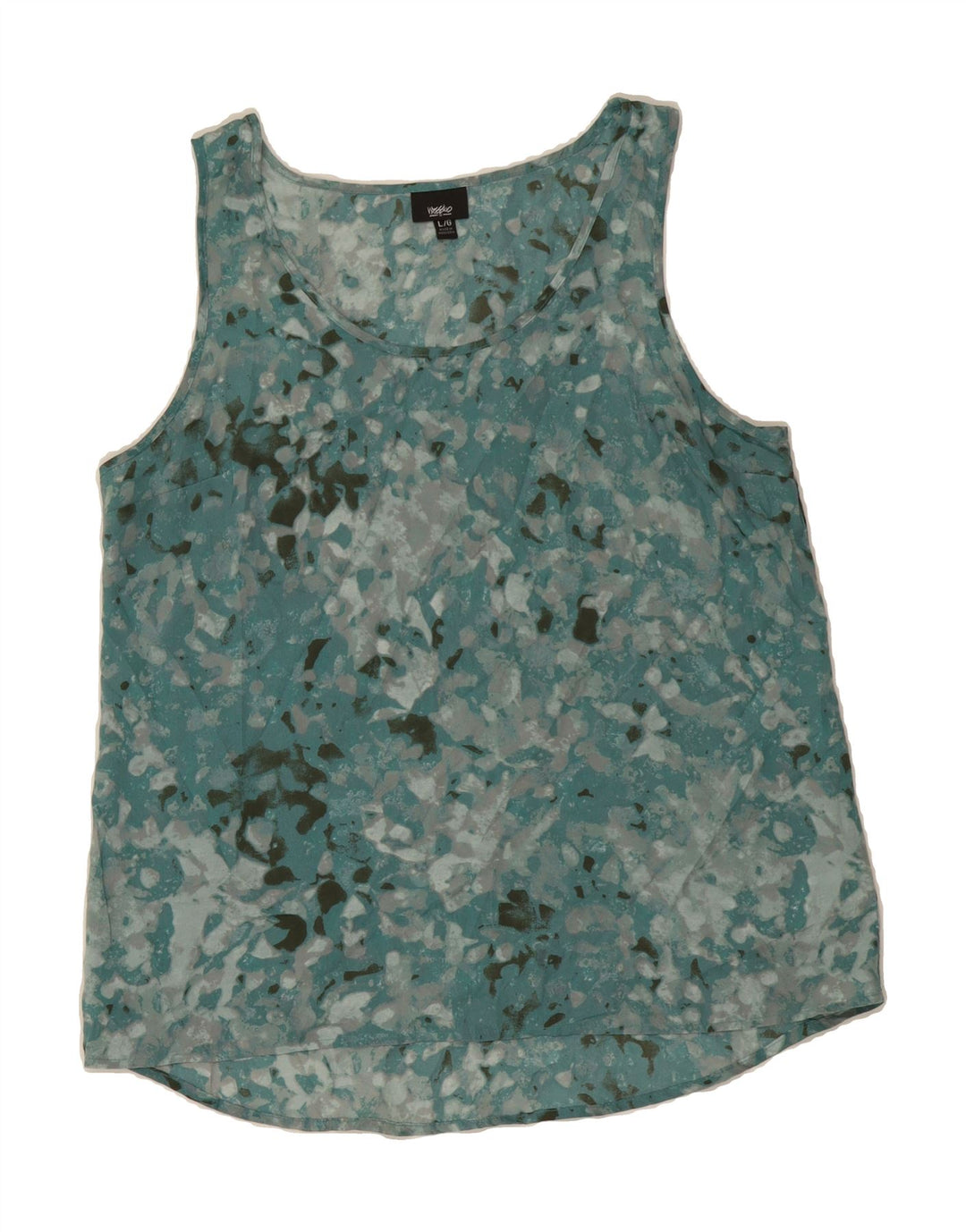MOSSIMO Womens Abstract Pattern Vest Top UK 16 Large Blue Colourblock Vintage Mossimo and Second-Hand Mossimo from Messina Hembry 
