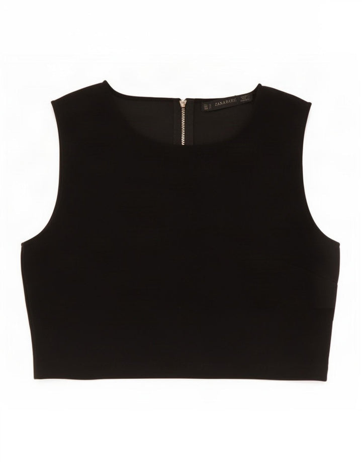 Top corto senza maniche da donna Zara UK 10 piccolo nero