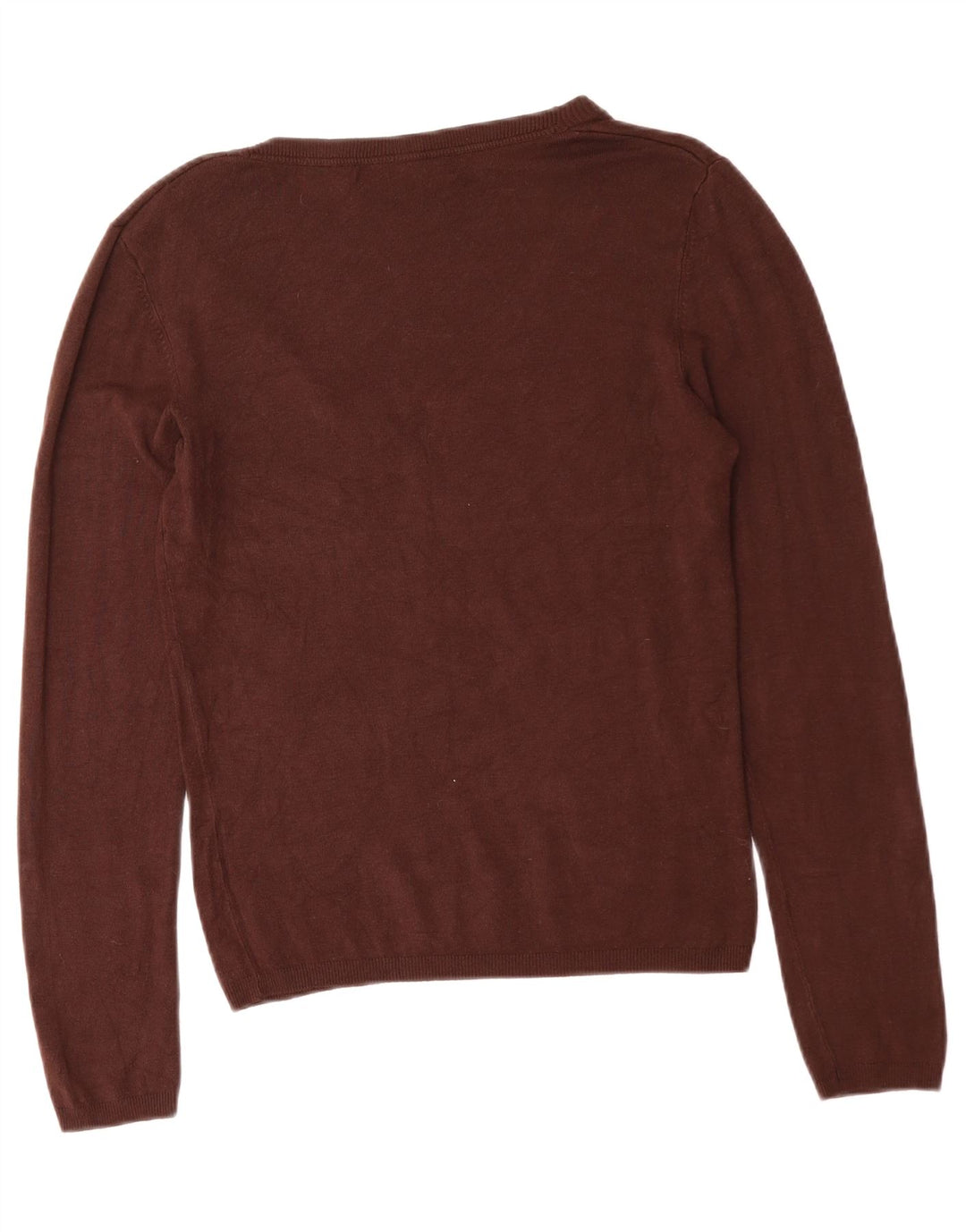 ZARA Womens V-Neck Jumper Sweater UK 14 Large Brown Rayon Vintage Zara and Second-Hand Zara from Messina Hembry 