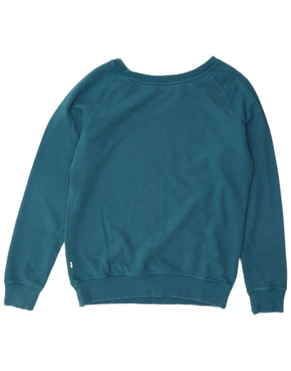 Felpa grafica da donna Adidas Jumper UK 16 grande cotone blu