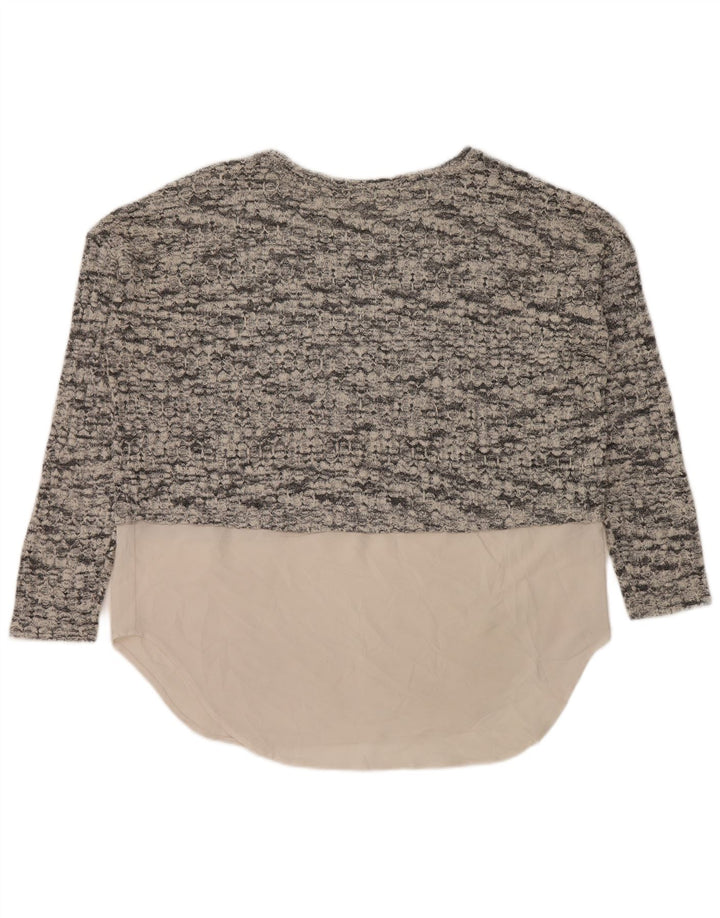 Maglione maglione oversize con scollo a barca da donna Zara UK 14 Grigio medio