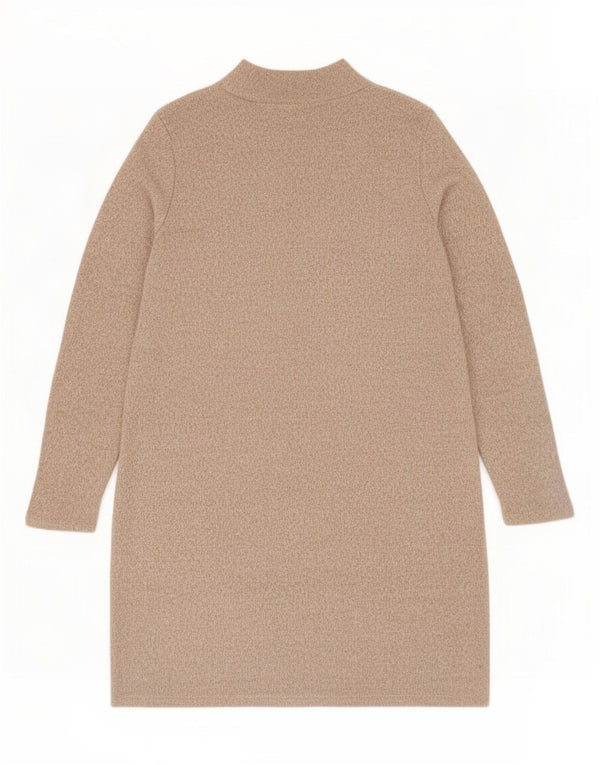 Abito maglione a maniche lunghe da donna Marks & Spencer UK 14 Grande beige screziato