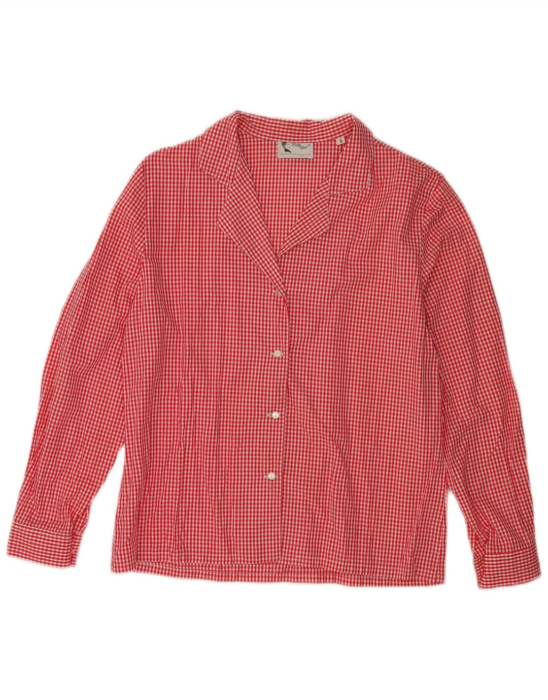 Camicia da donna VINTAGE UK 16 Grande cotone a quadretti rossi